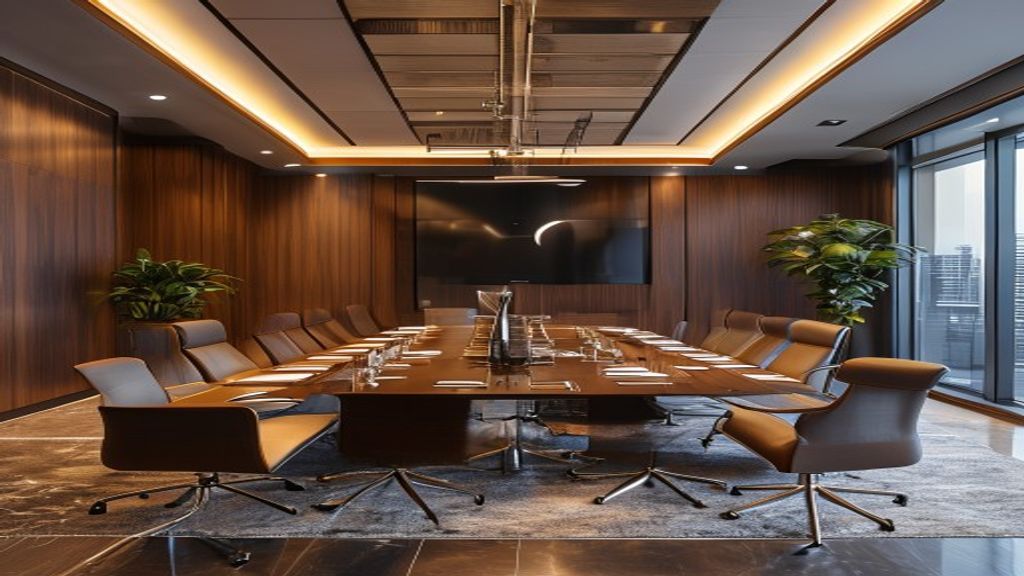Luxury Turkish furniture enhances corporate boardroom style and comfort for executive meetings.