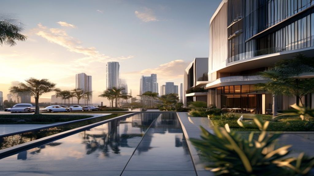 Elegant modern skyline featuring a rising luxury condo project, showcasing off‑plan investment opportunities.