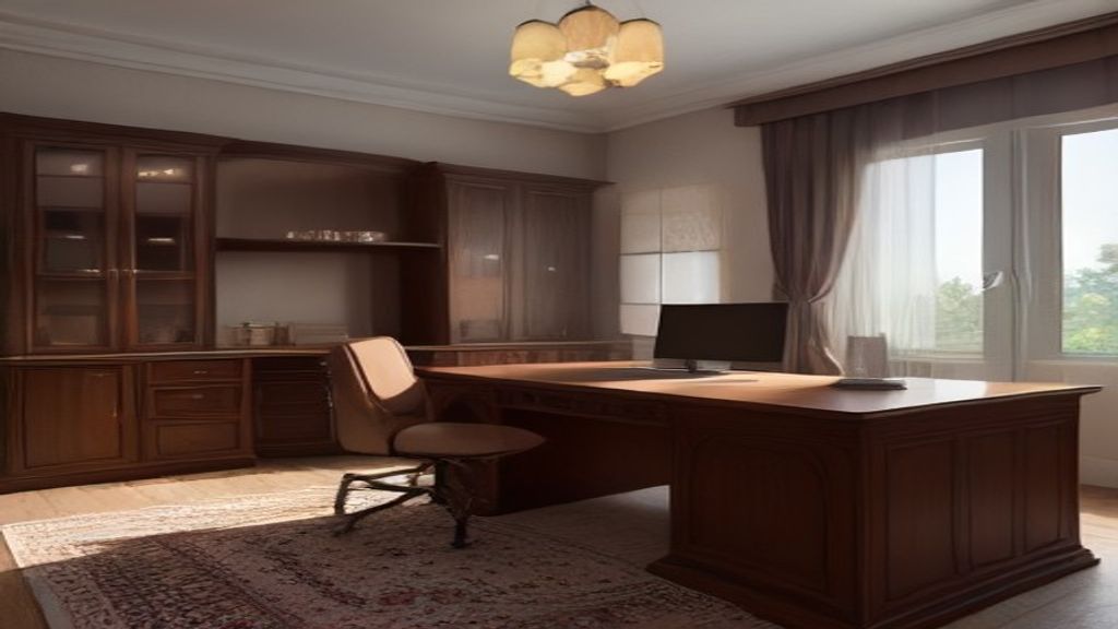 Furnished corporate home office with premium Turkish design furniture and decor